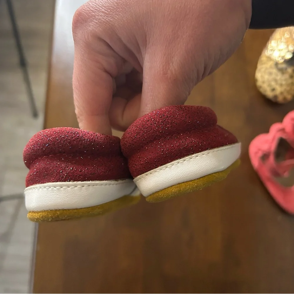 Monkey Feet Leather Baby Shoes Bundle Size 6-12M Ballet Sneaker Boots & T Strap